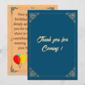 Remerciements Carte de remerciement pour invité d'anniversaire p (Devant / Derrière)