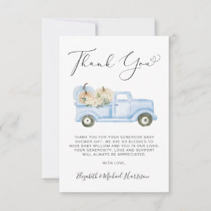 Remerciements Carte de remerciement pour la fête de bébé garçon