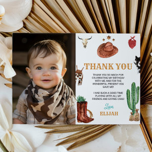 Remerciements Carte de remerciement pour la photo d'anniversaire