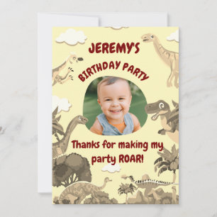 Remerciements Carte de remerciement pour l'anniversaire de Dino 