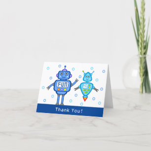 Remerciements Carte de remerciement pour l'anniversaire des robo