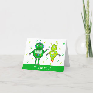 Remerciements Carte de remerciement pour l'anniversaire des robo