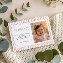 Carte de remerciement pour le 1er anniversaire de