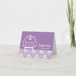Remerciements Carte de remerciement pour le lit de Damas violet
