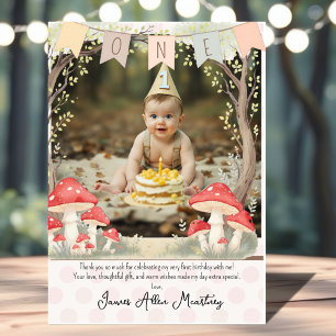 Remerciements Carte de remerciement pour le premier anniversaire
