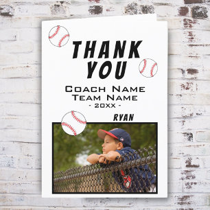 Remerciements Carte de remerciement pour l'entraîneur de basebal