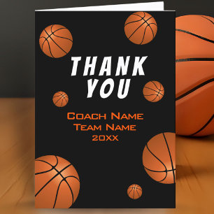 Remerciements Carte de remerciement pour l'entraîneur de basketb