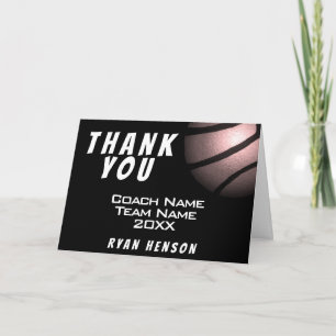 Remerciements Carte de remerciement pour l'entraîneur de basketb