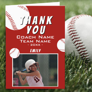 Remerciements Carte de remerciement pour l'entraîneur de softbal