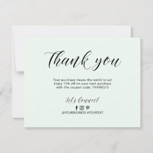 Remerciements Carte de remerciement pour l'entreprise de lettrag