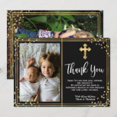 Remerciements Carte de remerciement pour l'or moderne et le bapt (Devant / Derrière)