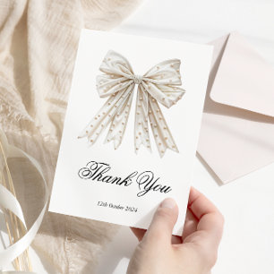 Remerciements Carte de remerciement pour mariage avec nœud et pe