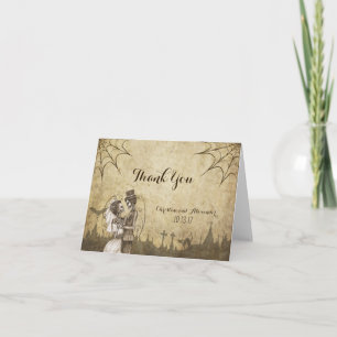 Remerciements Carte de remerciement pour mariage d'Halloween ave