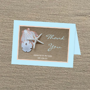 Remerciements Carte de remerciement pour mariage sur la plage