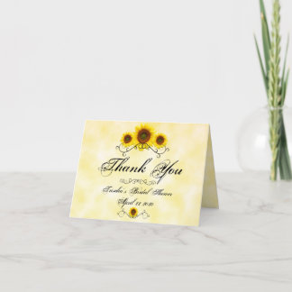 Remerciements Carte de remerciement pour mariage thème Tournesol