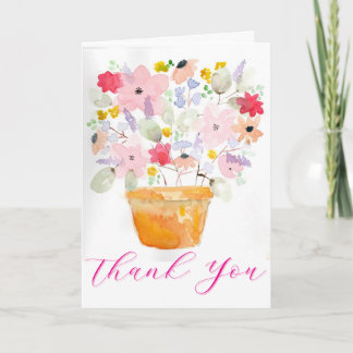 Remerciements Carte de remerciement pour pot de fleurs