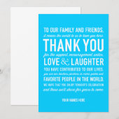 Remerciements Carte de remerciement pour réception de mariage (Devant / Derrière)