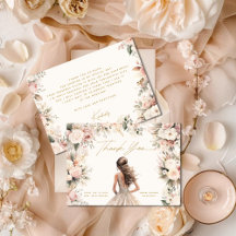 Carte de Remerciement pour Robe de Mariée Cadeau d