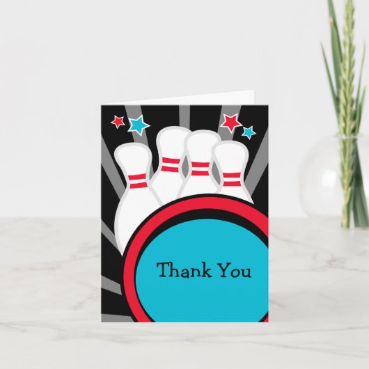 Remerciements Carte de remerciement pour soirée bowling (Devant)