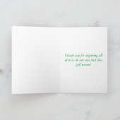 Remerciements Carte de remerciement pour un entraîneur de golf m (Intérieur)