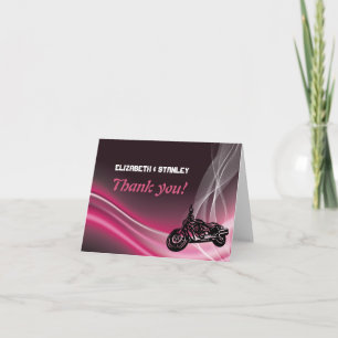Remerciements Carte de remerciement pour un mariage de cycliste