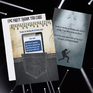 Remerciements Carte de remerciement pour une fête d'anniversaire