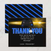 Remerciements Carte de remerciement pour une fête de jeu vidéo b (Devant / Derrière)