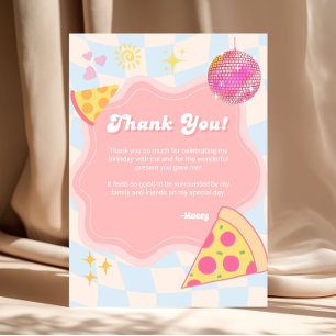 Remerciements Carte de remerciement pour une fête pizza funky ro
