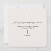 Remerciements Carte de remerciement pour votre commande, petite (Dos)