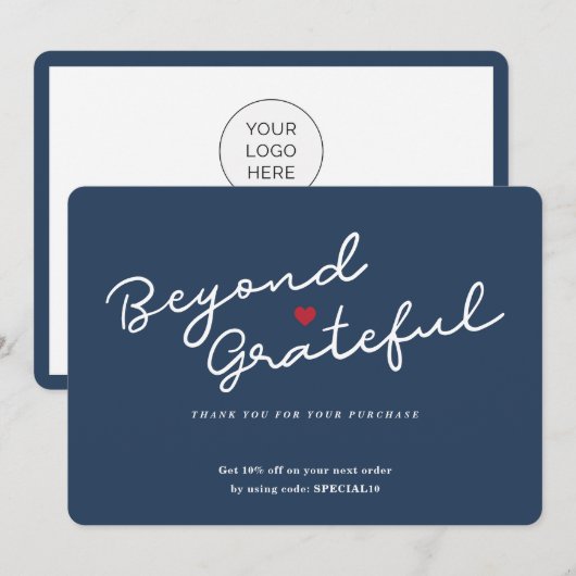 Remerciements Carte de remerciement professionnelle Simple Moder (Devant / Derrière)