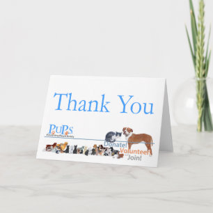 Remerciements Carte de remerciement PUPs