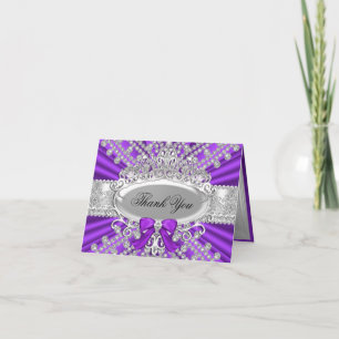 Remerciements Carte de remerciement Purple Diamond & Tiara