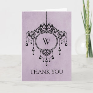 Remerciements Carte de remerciement Purple Vintage Chandelier