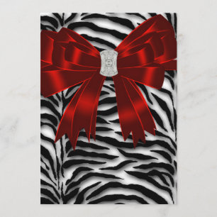 Remerciements Carte de remerciement Red Black Zebra