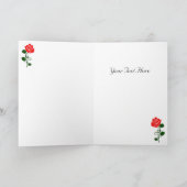 Remerciements Carte de remerciement Rose Rouge (Intérieur)