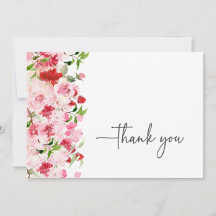 Remerciements Carte de remerciement rose rouge