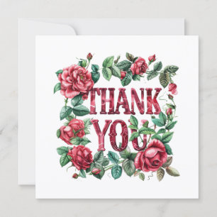 Remerciements Carte de remerciement Roses.