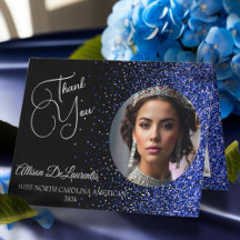 Carte de remerciement Royal Glitter Glitz Pageant