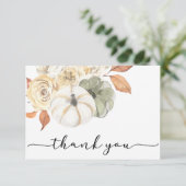 Remerciements Carte de remerciement rustique de citrouille d'aut (Debout devant)