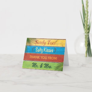 Remerciements Carte de remerciement Sandy Toes Salty Kisses