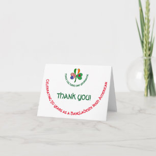 Remerciements Carte de remerciement Shamrock Bangladais Irlandai