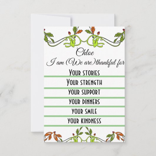 Remerciements Carte de remerciement simple (Devant)