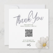 Remerciements Carte de remerciement simple blanche avec code QR  (Devant)