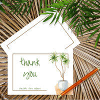 Carte de remerciement simple minimaliste de plante