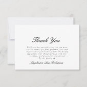 Remerciements Carte de remerciement simple pour condoléances fun (Devant)