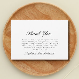 Remerciements Carte de remerciement simple pour condoléances fun
