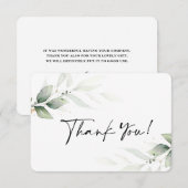 Remerciements Carte de remerciement simple verdure (Devant / Derrière)