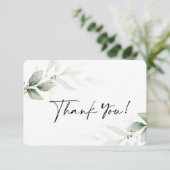 Remerciements Carte de remerciement simple verdure (Debout devant)