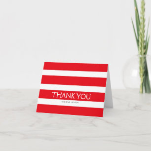 Remerciements Carte de remerciement Simply Stripes / Rouge