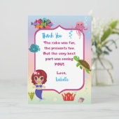 Remerciements Carte de remerciement sirène (Debout devant)